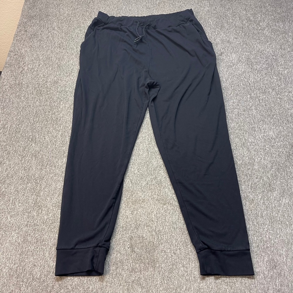 Cozy Earth Bamboo Joggers Black Lounge Pants Women XL Drawstring Pockets